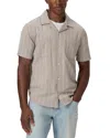 Paige Mens Faint Thunder Stripe Jacobson Striped Cotton-blend Shirt In Gray