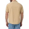 Paige Jacobson Windowpane Textured Camp Shirt In Tonal Sandhill