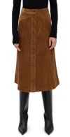 Paige Jahn Corduroy Skirt Cognac In Brown