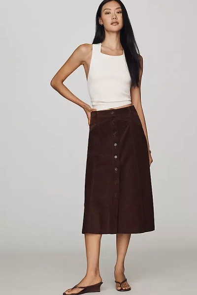 Paige Jahn Midi Skirt In Brown