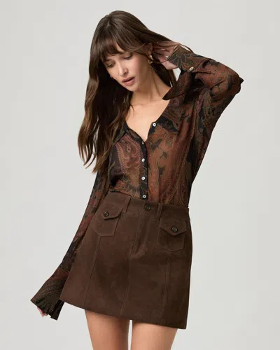 Paige Janelle Skirt High Rise Pant In Brown