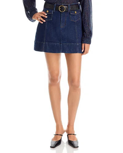 Paige Jannelle Skirt Mini Denim Skirt In Blue
