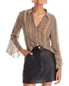 Paige Jasmeet Silk Blouse In Brown