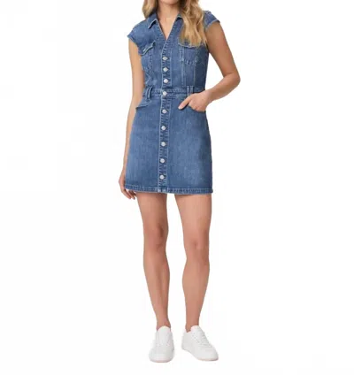 Paige Jaxsyn Tie Waist Denim Minidress In Blue