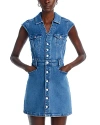 Paige Jaxsyn Tie Waist Denim Minidress In Kamilla
