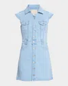 Paige Via Sleeveless Denim Minidress In Talya