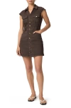 Paige Jaxsyn Jolene Denim Minidress In Brown