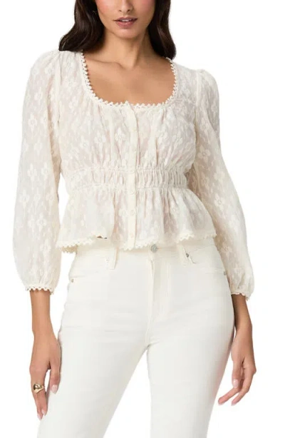 Paige Jay Embroidered Cotton And Silk-blend Blouse In White