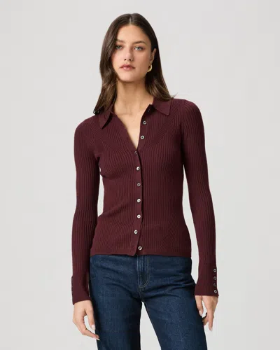 Paige Jayde Sweater Top In Burgundy
