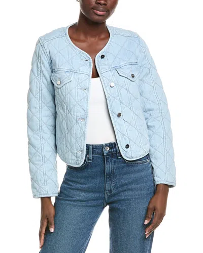 Paige Jayla Cropped Quilted Jacket In Blue