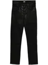 Paige Gemma Leather-like Skinny Jeans Clothing In Black Fog