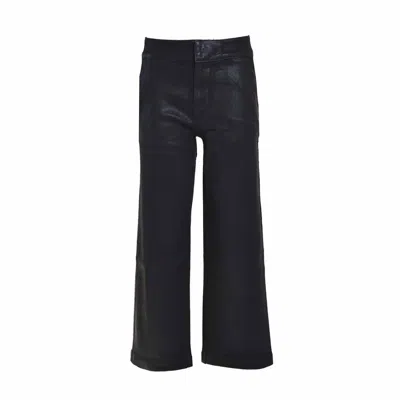 PAIGE JEANS CULOTTE NELLIE SPREAD BLACK LUXE COATING