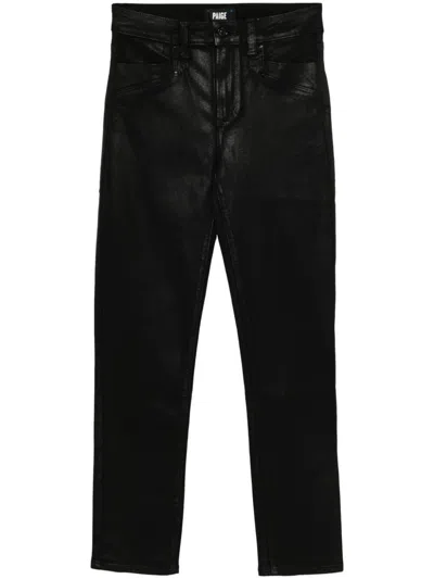 Paige Jeans Gemma Leather Like Skinny Jeans In Black