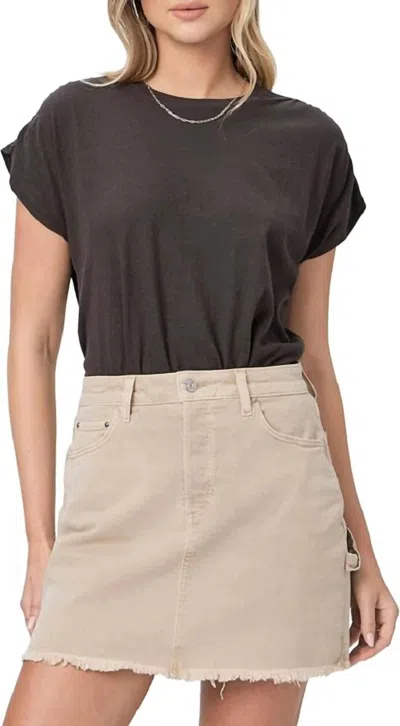 Paige Jessie Covered Butterfly Carpenter Skirt In Vintage Soft Sand In Gray