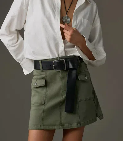 Paige Jessie Mini Skirt In Vintage Ivy Green (moss) In Multi