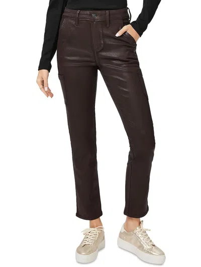 Paige Jolie Womens Coated Cargo Ankle Pants In Multi