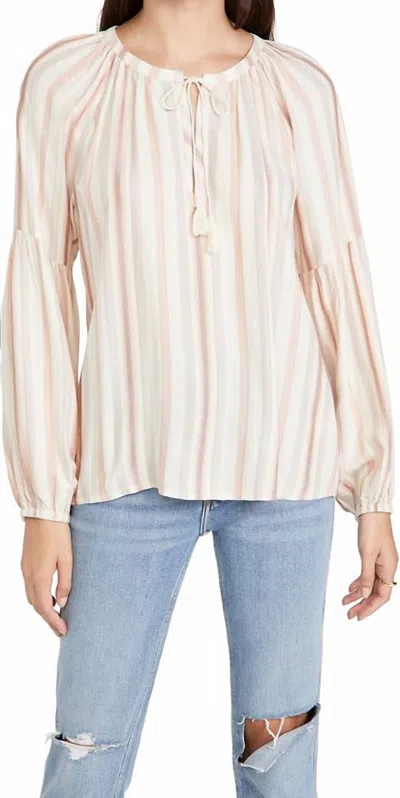 Paige Jovannie Billowy Relaxed Boho Blouse In Ecru Multi In Neutral