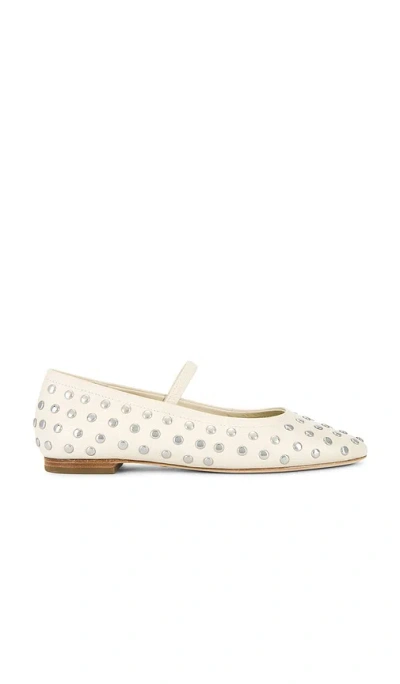 Paige Joya Studded Flat In 白色