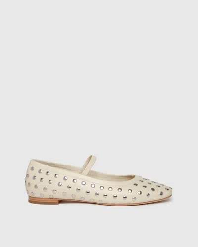 Paige Joya Studded Flat In White