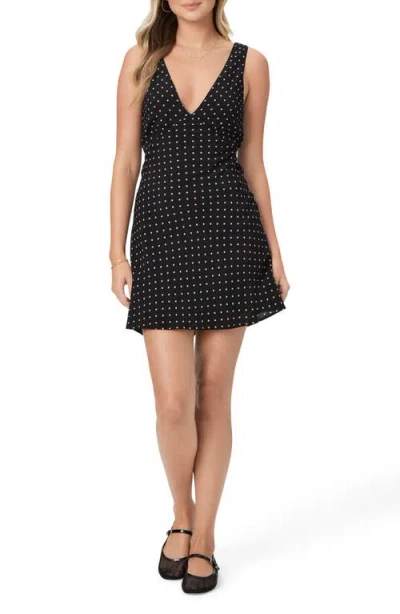 Paige Juanita Polka Dot Minidress In Black/ Cafe