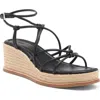 Paige Julia Ankle Strap Espadrille Platform Wedge Sandal In Black