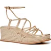 Paige Julia Ankle Strap Espadrille Platform Wedge Sandal In Gold
