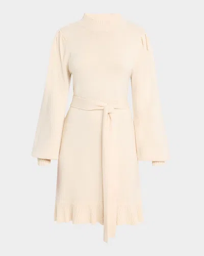 Paige Julita Belted Sweater Dress In Latte Foam