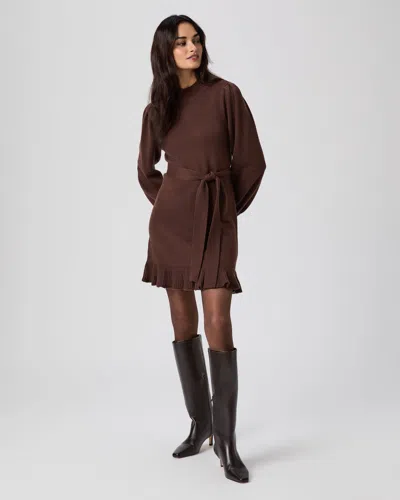 Paige Julita Long Sleeve Wool Blend Sweater Dress In Brown