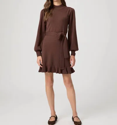 Paige Julita Long Sleeve Wool Blend Sweater Dress In Brown