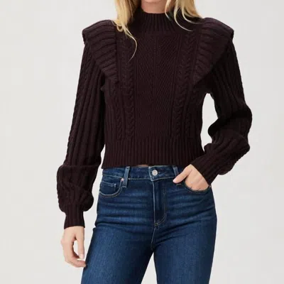 Paige Kate Cable-knit Ruffle Sweater In Black