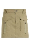 Paige Womens Sage Kayla High-rise Utility Cotton-blend Mini Skirt In Sage