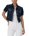 Paige Kendra Short-sleeve Denim Jacket In Emberlynn