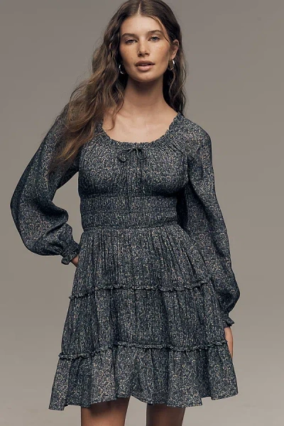 Paige Kenmare Tiered Long-sleeve Dress In Gray