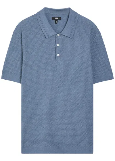 Paige Kiko Cotton-blend Polo Shirt In Blue