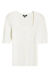 Paige Kiley Pointelle Top In Ivory