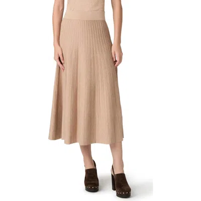 Paige Kimiko Rib Midi Skirt In Neutral