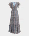PAIGE KINGA RIBBED V-NECK MAXI DRESS