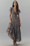 Paige Womens Slate Blue Multi Kinga Paisley-print Cotton And Silk-blend Maxi Dress