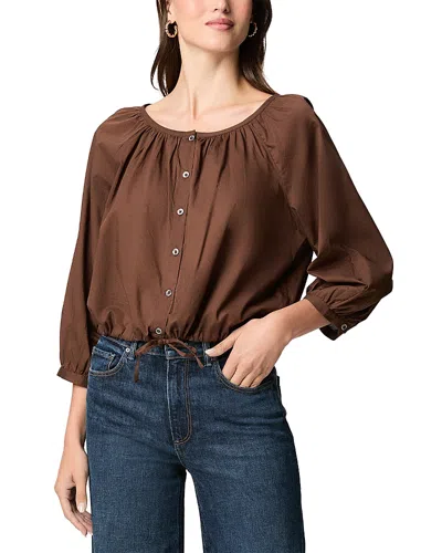 Paige Kinzie Button Front Cotton Top In Multi