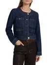 Paige Kiya Tailored Denim Jacket In Multi