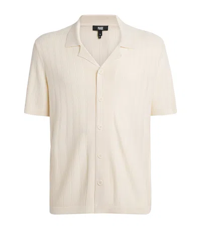 Paige Knitted Stripe Copley Shirt In Beige
