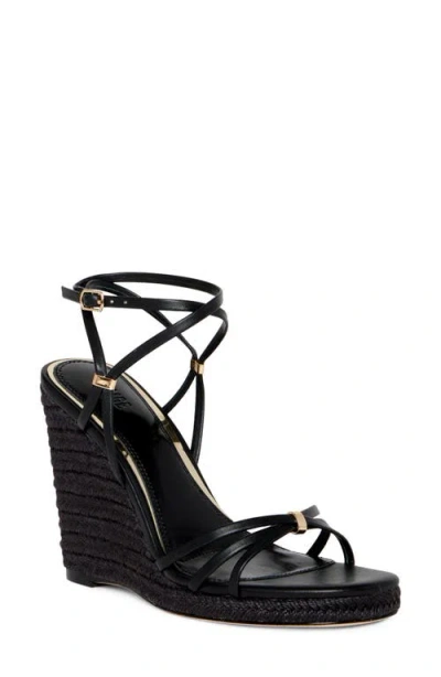 Paige Kylen Ankle Strap Wedge Sandal In Black