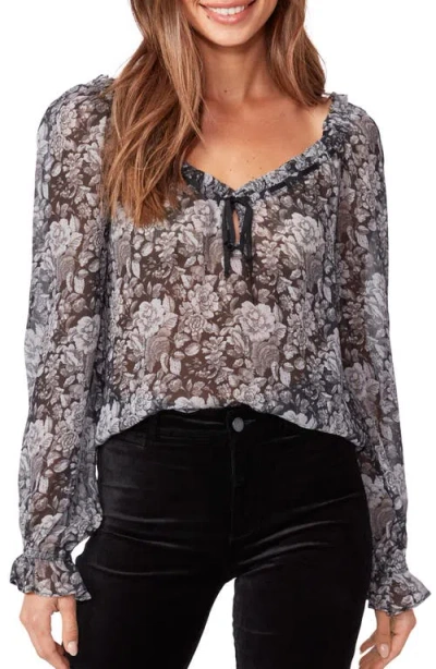 Paige Lana Tie Neck Silk Blouse In Multi