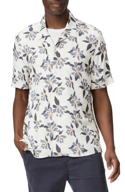 Paige Landon Floral Short Sleeve Button-up Shirt In Faded Ink