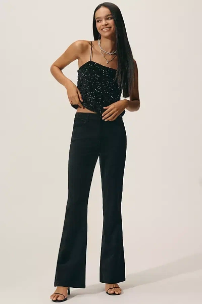 Paige Laurel Canyon 32" High-rise Flare Jeans In Black