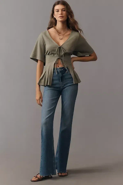 Paige Laurel Canyon 32 High-rise Bootleg Jeans In Green