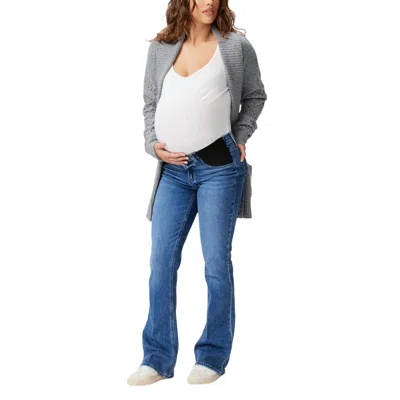 Paige Laurel Canyon 32" Maternity Jean In Rock Show Distressed In Blue