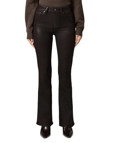 Paige Laurel Canyon High Rise Bootcut Jeans In Chicory Coffee Luxe Coated In Black