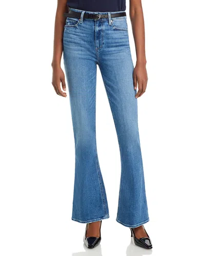 Paige Laurel Canyon High Rise Flare Jeans In Rock Show Distressed In Blue