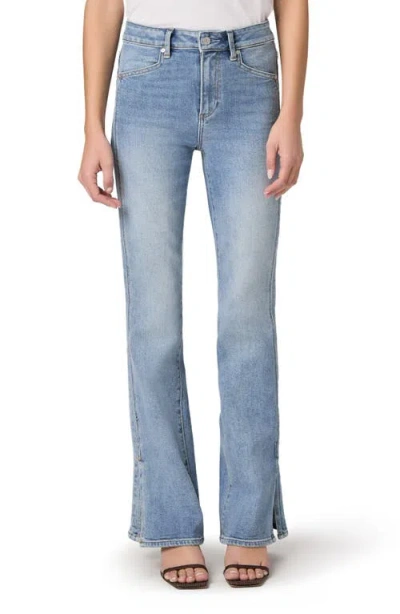 Paige Laurel Canyon High Waist Slit Cuff Jeans In Blue